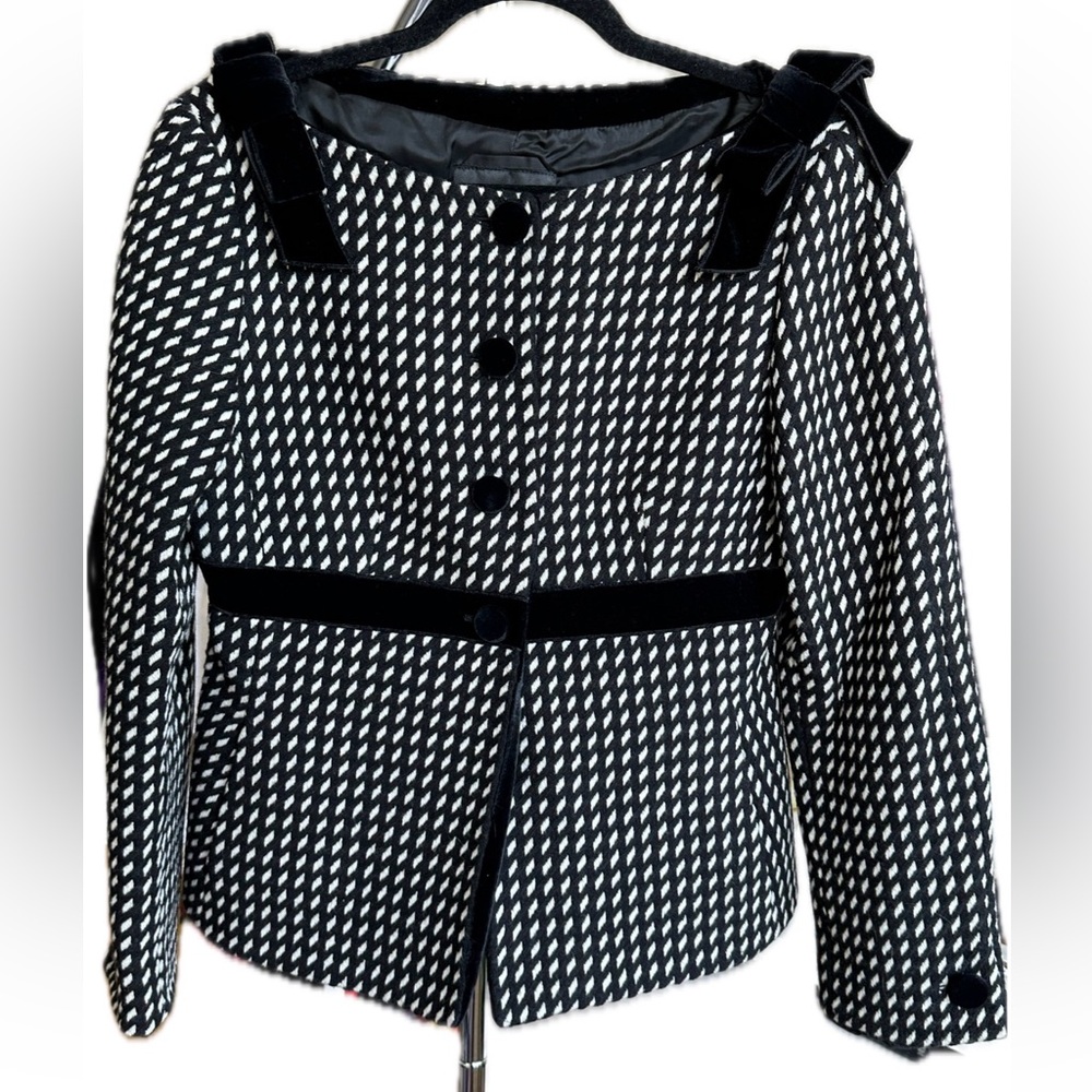 Emporio Armani Black and White Textured Jacket